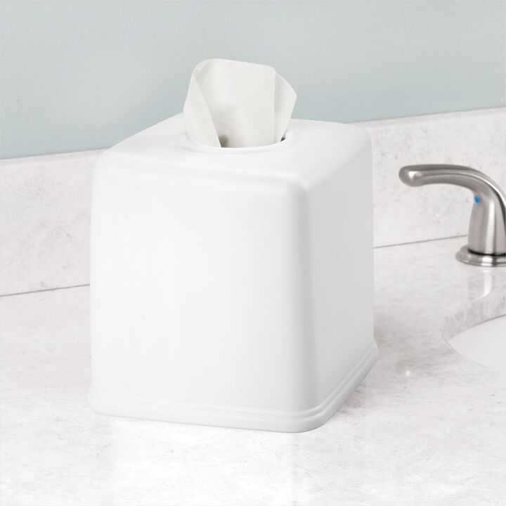mDesign Plastic Square Facial Tissue Box Cover Holder for Bathroom