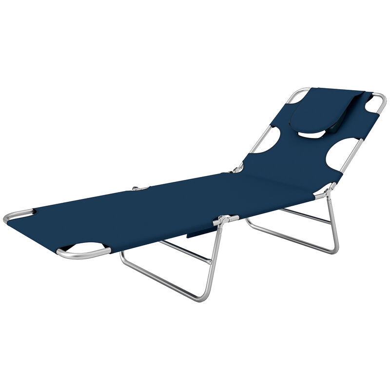 Hivvago Adjustable Outdoor Chaise Lounge Chair with Pillow image number 0