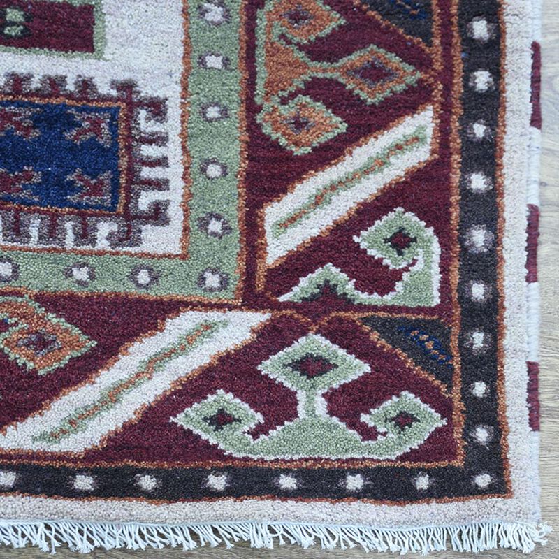 RUGSOTIC CARPETS HAND KNOTTED WOOL & SILK ECO-FRIENDLY ORIENTAL AREA RUGS  - Rectangle Shape, Classic Oriental Traditional , Low Pile Handmade Area Rugs (AF0102) image number 4