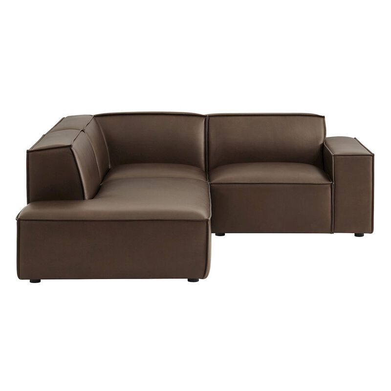 Restore 3-Piece Vegan Leather Modular L-Shaped Sectional Sofa image number 5