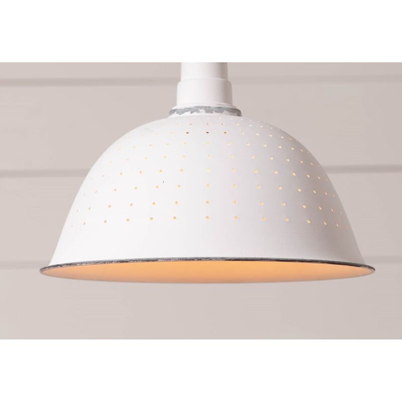 Irvins Country Tinware Colander Pendant Light In Rustic White image number 2