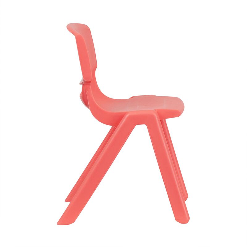 Flash Furniture Whitney 2 Pack Red Plastic Stackable School Chair with 13.25" Seat Height image number 3