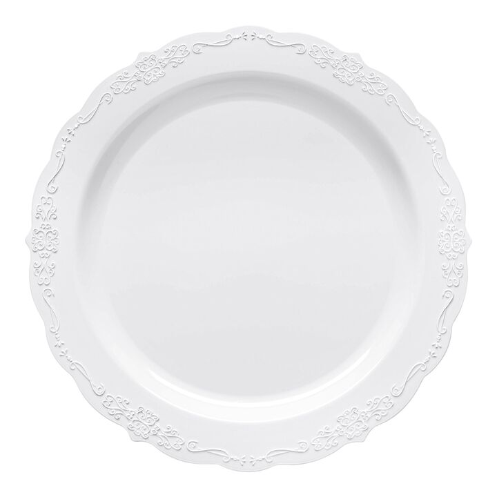 10" Vintage Round Plastic Dinner Plates (120 Plates)