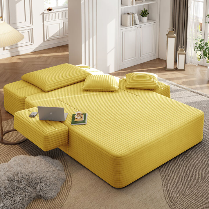 Kopbud Corduroy Chaise Lounge Sofa Bed