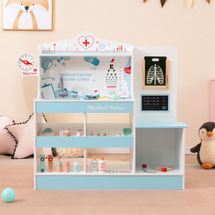 Hivvago Wooden Doctor Playset with Stethoscope for Toddlers over 3 Years Old