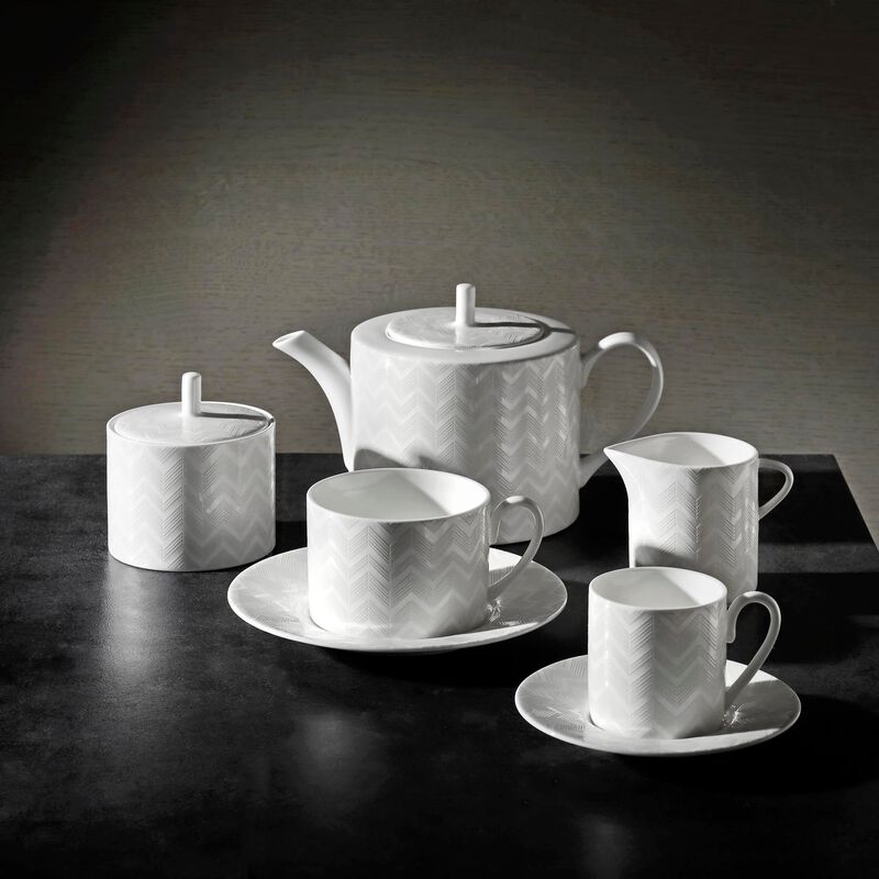 Tea & Coffee Pot ZIG ZAG WHITE, diam. 4.72", H 5.12" image number 1