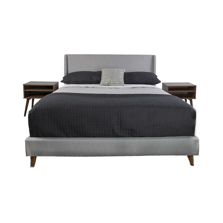 Maddison Upholstered King Bed In A Box W/ 2 Nightstands