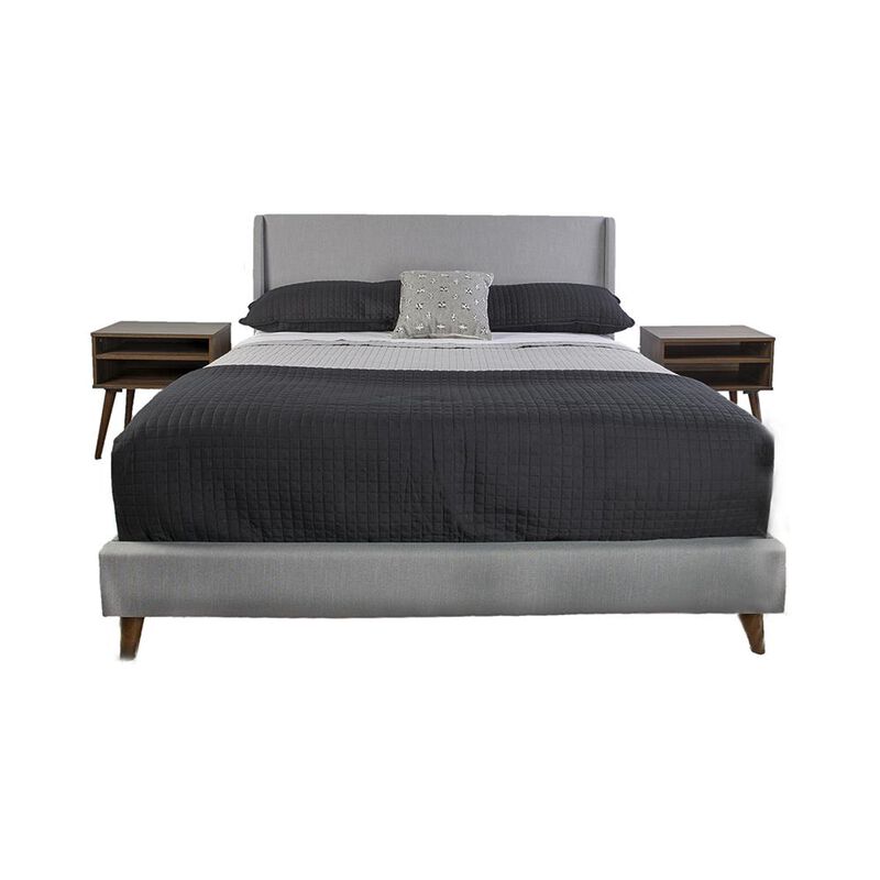 Maddison Upholstered King Bed In A Box W/ 2 Nightstands