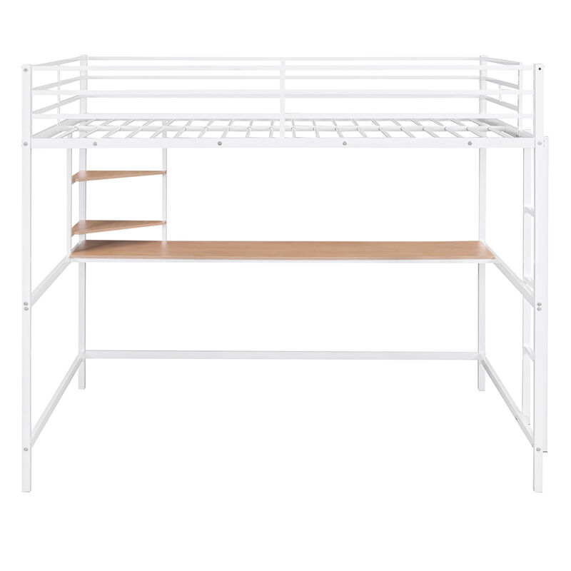 Merax Metal Loft Bed with Desk for Kids Teens Adults
