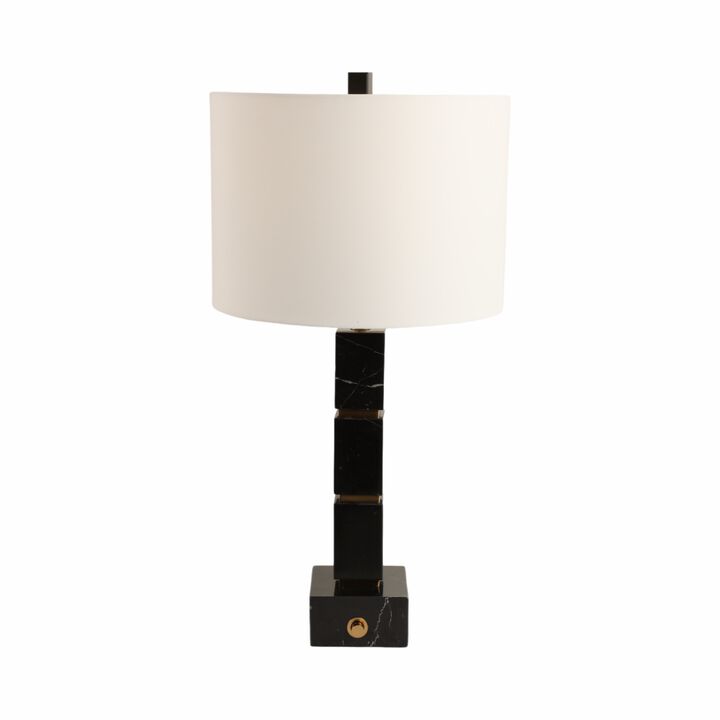 27x14" Stacked Marble Cubes Lamp Base Switch,black