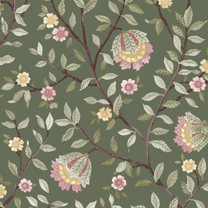Vintage Botanical Blooms Wallpaper