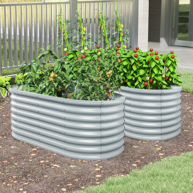 Oval Raised Garden Bed with Open Bottom Design for Enhanced Drainage and Root Development in Outdoor Gardening