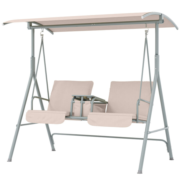 Hivvago Patio Swing Chair with Table for Backyard and Garden