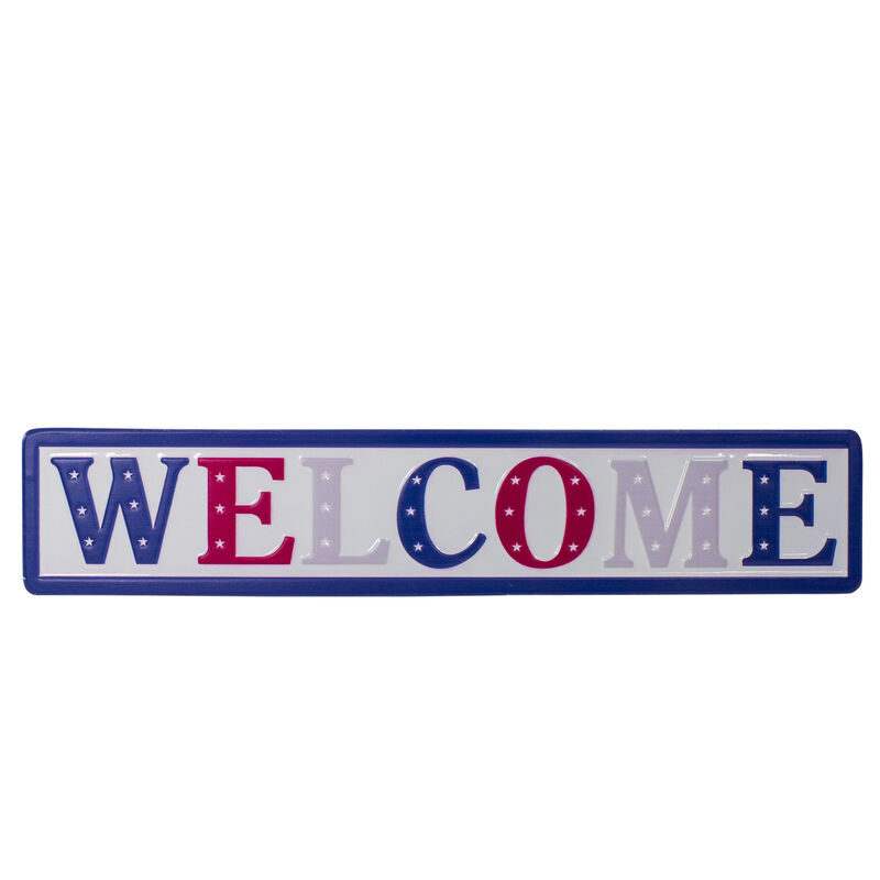 18" Metal Patriotic "WELCOME" Sign with Stars Wall Decor