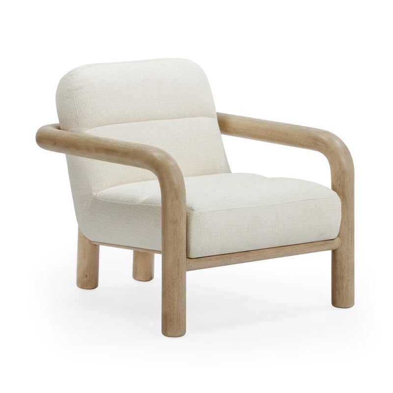 Bekah Cream Texture Weave Accent Chair