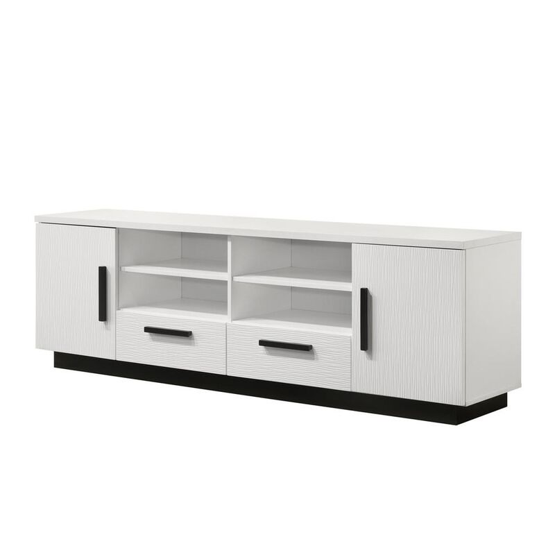 Matilda 70.5"W White Finish TV Stand with Drawers