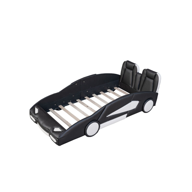 Streamdale Twin Size Race Car-Shaped Platform Bed With Wheels