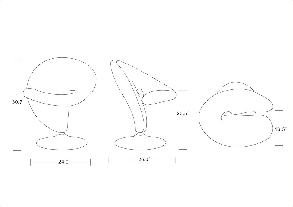Curl Yellow Swivel Accent Chairs (Set of 2)