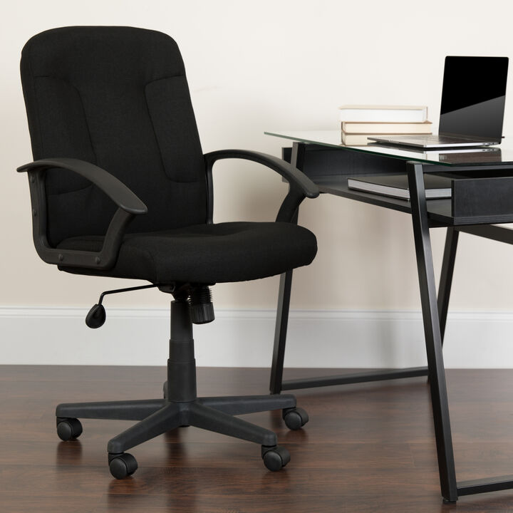 Garver Mid-Back Fabric Executive Swivel Office Chair with Nylon Arms