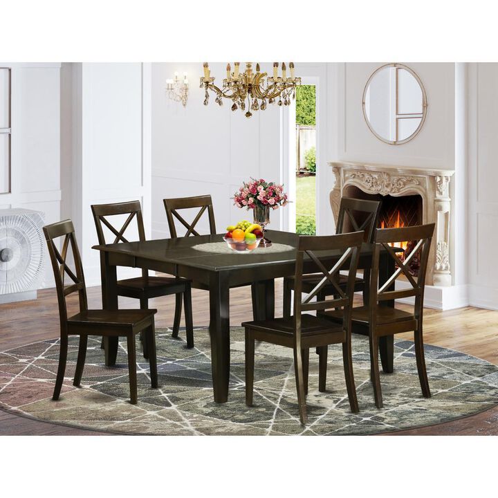 7 Pc Dining room set-Dinette Table with Leaf and 6 Dinette Chairs.