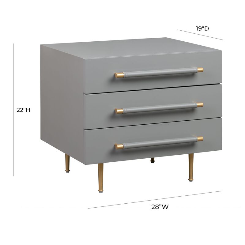 Casafoyer Trident Grey Nightstand image number 2