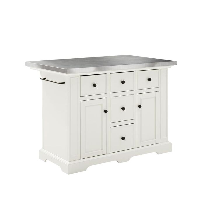 Julia Stainless Steel Top Kitchen Island