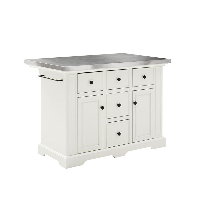 Julia Stainless Steel Top Kitchen Island