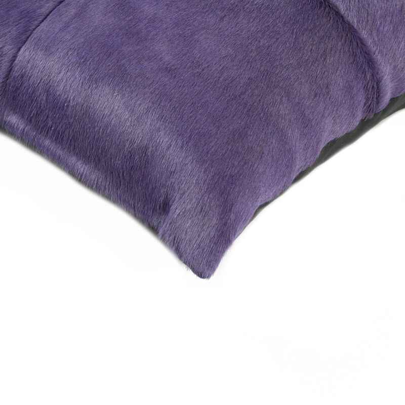 HomeRoots Set of Two 18" Purple Cowhide Throw Pillows image number 4