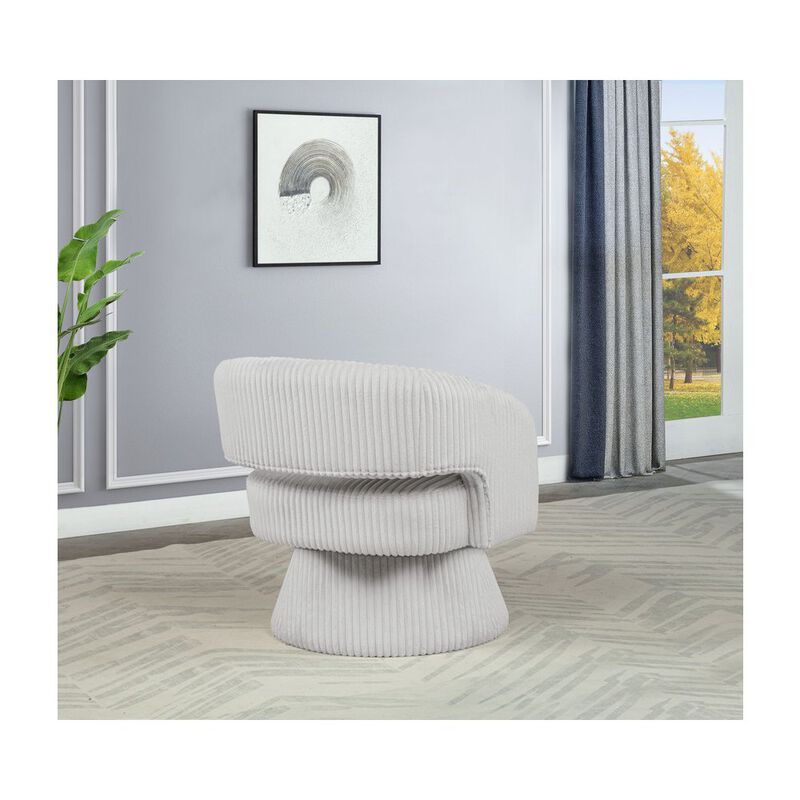 Best Quality Furniture Light Gray Velvet Swivel Accent Barrel Chair