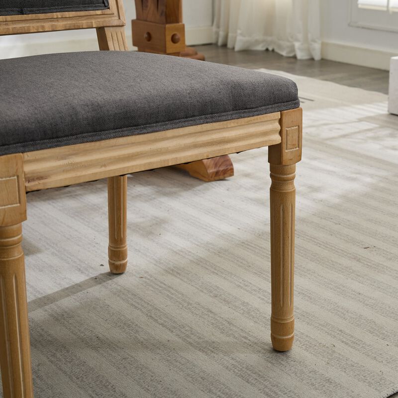 Clihome French Decor Chairs Set of 2, Louis Dining Chairs with Square Backrest and Exquisitely Carved Solid Wood Frame for Living Room, Kitchen image number 5