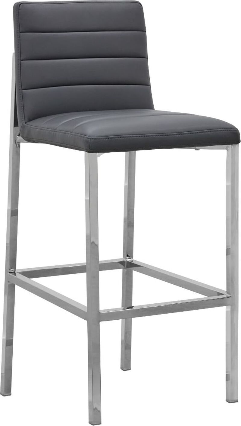 Amalfi Metal Back Bar Stool in Cobalt Leather - Set of 2