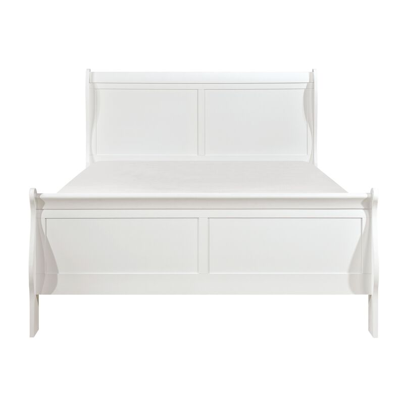 Full Size Bedroom Set, White Finish, 2-Piece Set with Bed and Nightstand image number 6