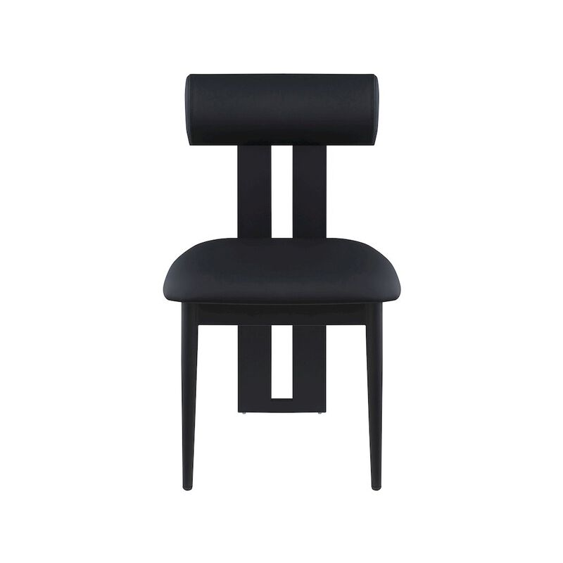 Meridian Furniture Dario Black Vegan Leather Dining Chair, Set of 2