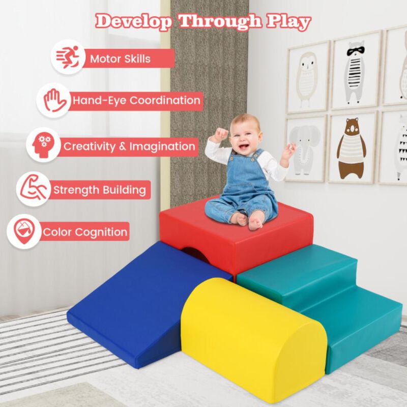 Hivvago Climb and Crawl Foam Block Play Set for Infant Baby