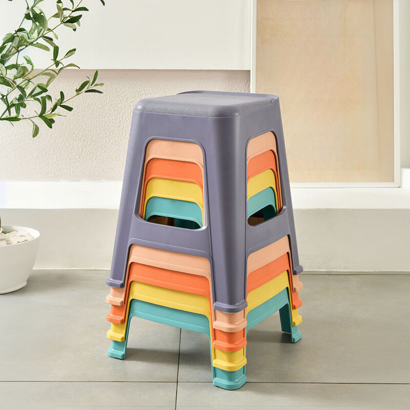 Gudwer 5 Pack Stackable Plastic Stools image number 4