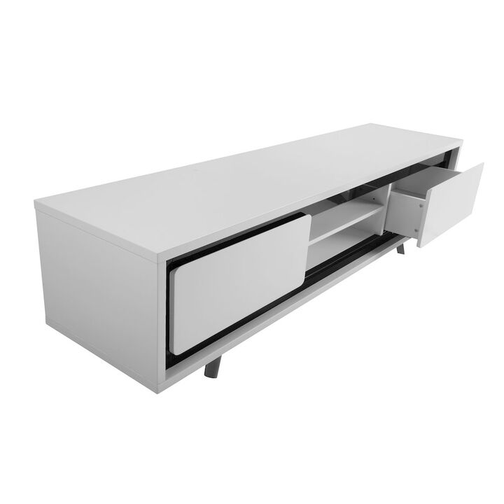 Pangea Home Hal Large Tv Stand White & Black Combo