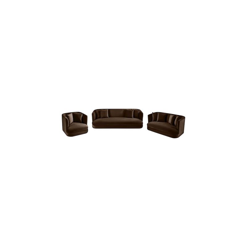 Meridian Furniture Alder Brown Velvet Sofa