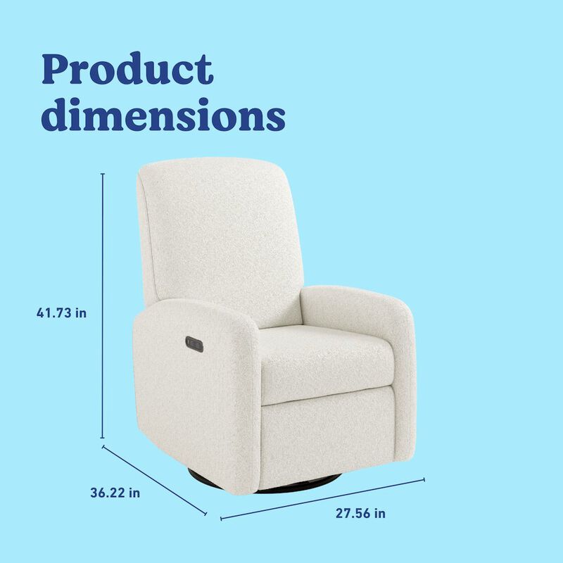 Bellwood Power Recliner Swivel Glider - Ivory Boucle image number 9