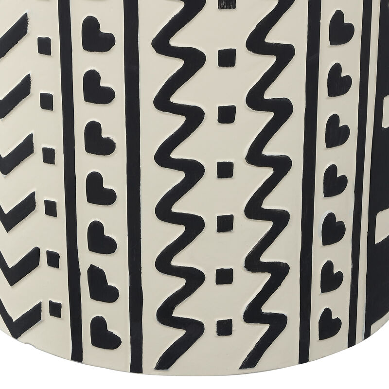 Yoli MidCentury Modern Geometric Drum Garden Stool