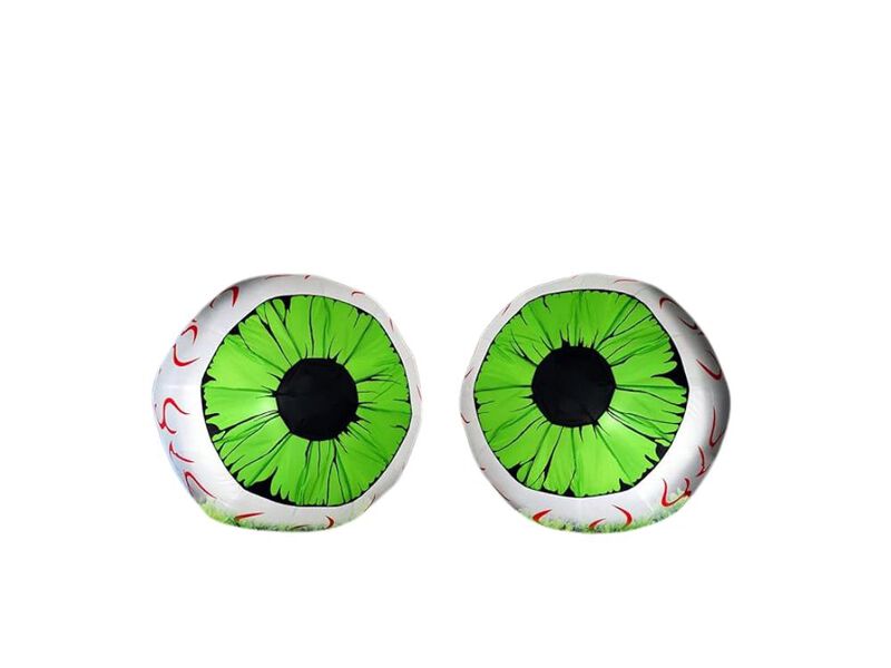2-Pack 3FT Inflatable Green Eyes &ndash; Halloween Blow-Up Yard Decor with LED Lights for Indoor/Outdoor Party Display image number 0
