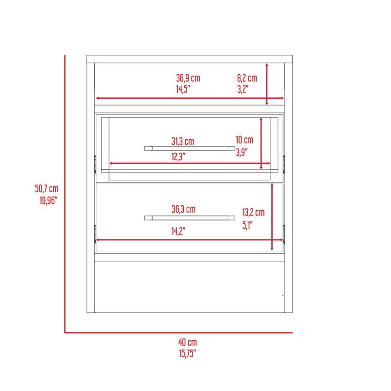 Streamdale Rowley 2-Drawer 1-Shelf Rectangle Nightstand Smokey Oak