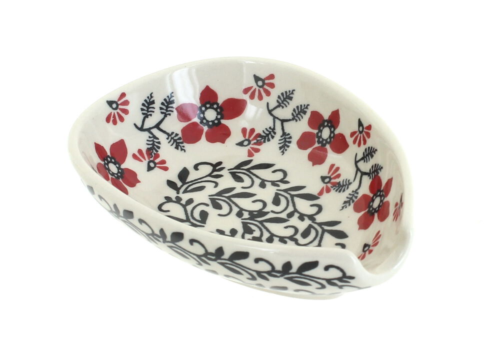 Blue Rose Polish Pottery Christiana Small Spoon Rest