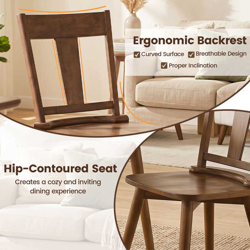 Set of 4 Wooden Dining Chairs with Solid Wood Backrests for Kitchen and Dining image number 5