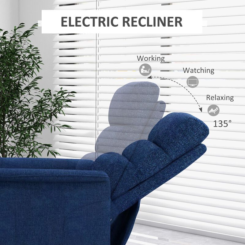 Power Lift Chair for Ease-Loving Adults, Electric Lift Recliner Chair with Remote Control, Side Pockets for Living Room, Dark Blue