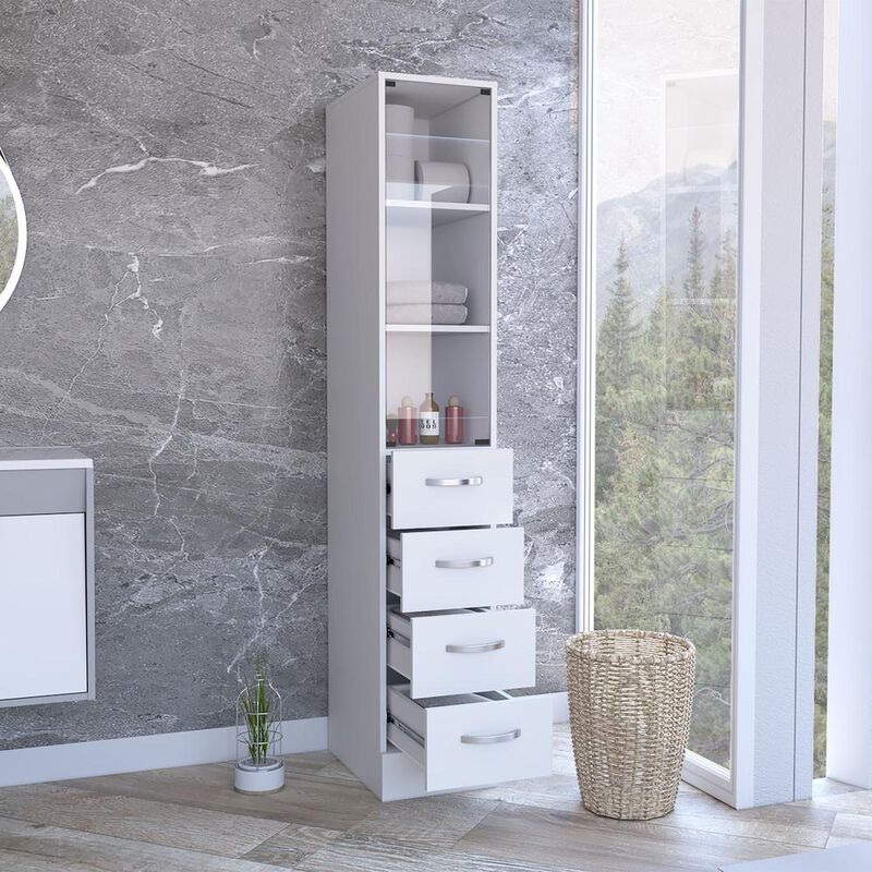 Magna Linen Cabinet-White