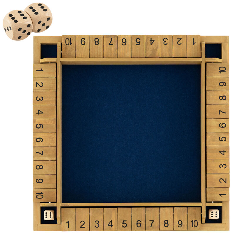 Extra Large Wooden Shut the Box Game for 2 to 4 Players for Home Game Room-Natural image number 4