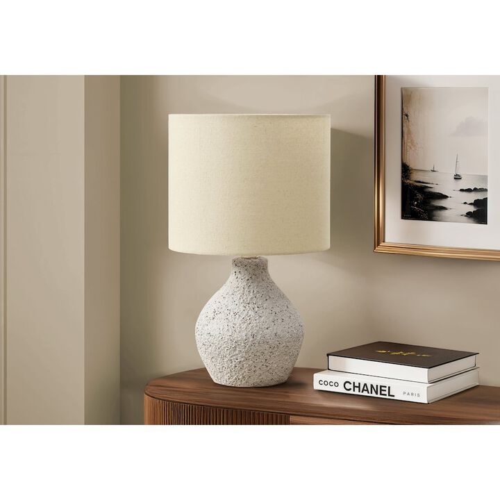 Lighting, 16"H, Table Lamp, Beige Resin, Beige Shade, Contemporary