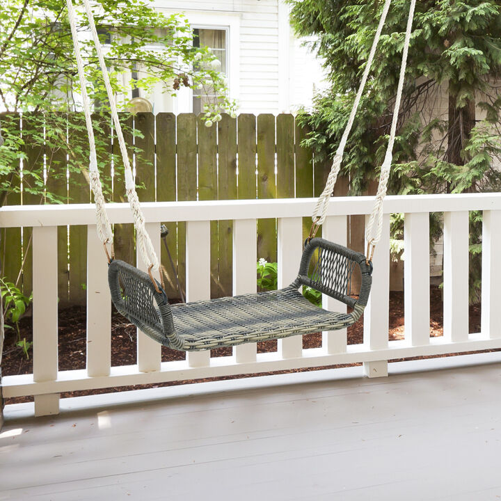 Wicker Porch Swing Seat with Cozy Armrests