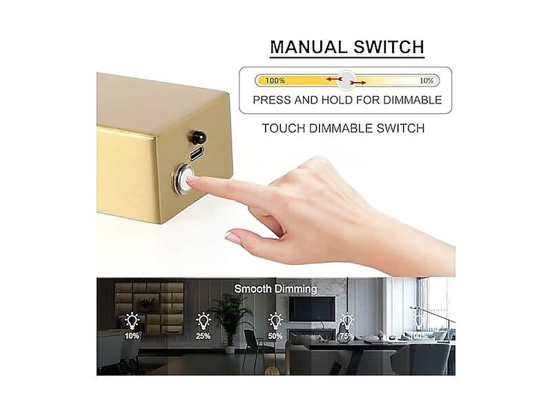 24 Inch Brass Lights Wall Rechargeable 12000mAh Battery Operated Art Light 3CCT image number 1