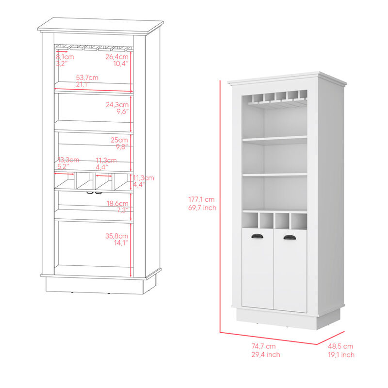 Bar Cabinet Provo, Living Room, White image number 2